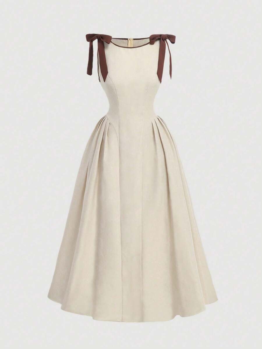 YTJ6 Popular Women's Short Dress - 卡其色 - 查看 1