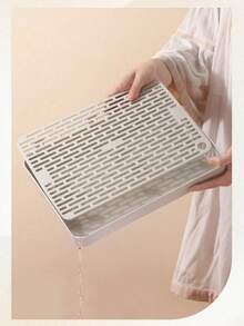 1PC Large Mesh Hollow Plastic Rabbit Litter Box, Raised Leak-Proof Small Pet Toilet Training Tray With Raised Drainage Grate; Double-Layer Detachable Rabbit Litter Box Suitable For Rabbits, Hamsters And Small Pets Fixed-Point Toilet Training; Upper Layer Long Drainage Grate Isolates Pet Hair, Feces And Urine, Keeping Small Animal Fur Dry And Clean All Day; Four Raised Non-Slip Support Feet Lift The Entire Litter Box, Preventing Urine Leakage And Soaking The Floor; Thickened Hard PP Plastic Material, Waterproof And Odor-Proof, Easy To Clean With Water Rinse; - Multicolor - View 5