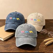 1pc Gothic Casual Washed Men Hat, Featuring 'animals' Print Design. It's For Sun Protection,Shade ,All Kind Of Outdoor Activities. - Multicolor - View 9