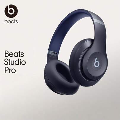 Beats Studio Pro Lacivert Kablosuz Bluetooth Kulaklık, Aktif Gürültü Engelleme, Sürükleyici Uzamsal Ses, Katlanabilir ve Taşınabilir Tasarım, 40 Saate Kadar Pil Ömrü, iOS ve Android Sistemlerle Uyumlu, Günlük Kullanım ve Seyahat İçin Uygun
