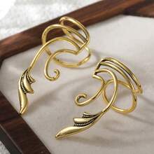 DIYCCPC Vintage Swirl Design Women's Ear Clips, 3D Design, Personalized Copper Jewelry For Women - Gold - View 6