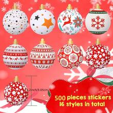 500pcs Roll Merry Christmas Stickers, Christmas Gift Decoration Labels, Scrapbooking Stationery Stickers - Sticker - View 5