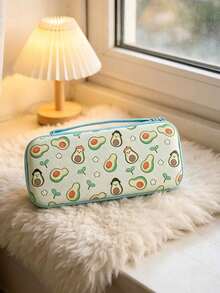 Bolsa de almacenamiento Fresh dibujos animados Avocado para Switch OLED con correa de transporte, funda protectora de carcasa dura de gran capacidad, resistente al agua y a la presión, bolsa de almacenamiento portátil anti-caídas para consola de juegos - Ver 3