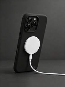 VRNOEI 黑色磁吸極簡保護殼，適用於 iPhone 17 Pro Max、11 13 12 14 15 16 Pro Max，支援無線充電，天鵝絨相機保護，系列手機殼，中性手機殼配件 - 黑色 - 查看 3