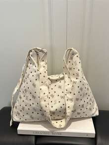 Large Capacity Corduroy Tote Bag For Women 2026 New Fashion Commuter Shoulder Handbag Versatile Niche Design - White - View 9