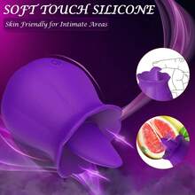Vibrador Floral con Lengua Realista y 10 Modos de Vibración - Púrpura - Ver 5