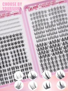 24 Rows Of 324pcs Manga Style DIY Eyelash Set, 8 Mixed Styles, Suitable For Daily Work And Parties, Suitable For Various Eyelash Needs, Even Beginners Can Create Natural Makeup Effects, Suitable For Wearing At Parties, Eyelashes, Fake Eyelashes - C - View 5