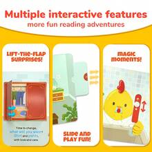 beartale Rooster Pull-Slide Interactive Busy Book, Toddler Early Education Toy, Wake-Up Board Book, Children's Fine Motor Travel Toy, Birthday, Back To School, Summer Holiday Gift, Suitable For Boys And Girls, Party Favor, Teaching Aid Tool - Multicolor - View 7