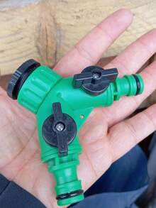 2-Way Garden Hose Splitter, 1-To-2 Y-Shaped Faucet Valve Connector With Independent Shut-Off Valves, Universal Faucet Adapter For Garden Watering, Car Washing, Washing Machine And Outdoor Irrigation - A - View 9