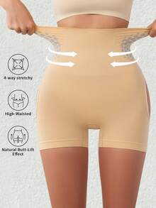 Women's Seamless Hollow Out Breathable Panties, Butt Lift And Tummy Control Design - Apricot - View 2