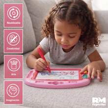 Magnetic Drawing And Writing Board For Kids, Magic Board With Sliding Eraser +3 Years - Pink - View 3