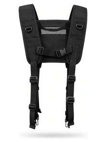 Tactical H-Harness Suspenders With Mesh MOLLE System And Adjustable Straps - Black - View 6