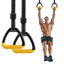 1.5/2.0m Gymnastics Rings Set With Nylon Strap Handles, Pull-Up Resistance Bands, Stretching Rings, Non-Slip Shoulder Straps, Home Gym Fitness Equipment For Home Workout And Strength Training - Multicolor - View 1