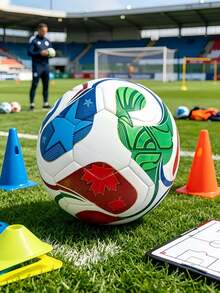 中性運動性能 WORLD CUP 26™ LEAGUE BALL Triple Wave 2026 世界盃比賽/訓練球 JD8030，男孩足球比賽裝備 - 彩色 - 查看 3