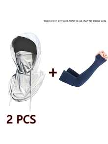 Musion Set 2 Buah Balaclava Pelindung Leher + Lengan Pendingin, Pelindung Wajah & Lengan Tahan Angin dan Debu serta Sinar Matahari untuk Bersepeda, Memancing, dan Mengemudi - MultiWarna - View 13