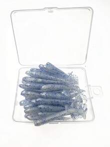 50pcs 6cm Silicone Soft Lure With Small Ribbed T-Tail For Bass, Mandarin Fish, Topmouth, Lead Head Hook Accessories, Fishing Lure Soft Bait - Multicolor - View 5
