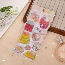 25pcs-Q-Lia 3D Ancient-Style Small Water Droplet Relief Three-Dimensional Crystal Sticker, Cute Glittering Raindrop Character Crystal Glue DIY Decorative Sticker - Multicolor - View 4