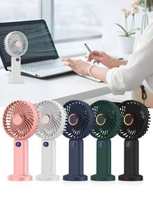 1pc USB Rechargeable Handheld Mini Fan, Suitable For School, Travel, Desktop, Small Electric Fan, Phone Holder Fan, Eyelash Drying Tool, Portable Fan, Travel Accessory, Handheld Electric Fan, Mother's Day Holiday Essential - Multicolor - View 2