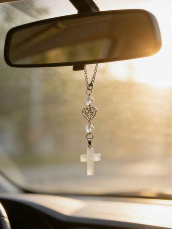 Pc Cross Car Pendant, Car Steering Wheel Decoration Chain, Car Interior Decoration Accessories