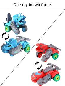 Children's Collision Transforming Dinosaur Car, Dinosaur Shaped Transforming Toy Car, Educational Game Model Toy - Multicolor - View 5