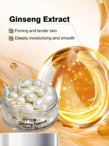 YYTCM Ginseng Essence Capsules, Moisturizing Hydrating Firming Serum, Contains Fullerene, Niacinamide, Vitamin E, Retinol, Deep Hydration (0.34gx30pcs)/Bottle - 1 Bottle - White - View 5