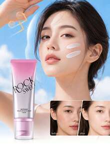 ROCK SWEET Whitening Sunscreen Primer SPF50+ - 2-In-1 Daily Protection, Suitable For Commuting And Sun Protection - White - View 2