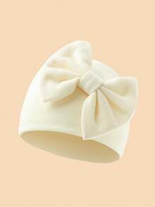 1PC Baby Cute Big Bow Soft Newborn Hospital Hat, Solid Color Breathable Comfortable Warm Baby Beanie, Suitable For Autumn/Winter Daily Rest And Sleep - Multicolor - View 6
