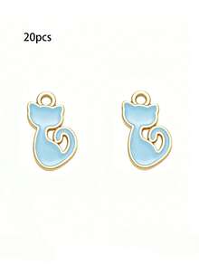 20pcs Multi-Color Cartoon Cat, Dog, Horse Oil Drip Pendant DIY Alloy Jewelry Accessories Necklace Bracelet Decorative Charms - 20pcs - View 42