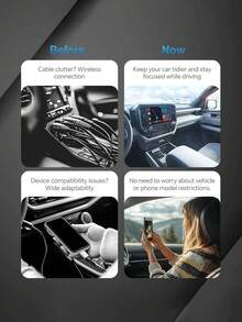 Wireless CarPlay Adapter, Stable And Smooth Connection, Supports Voice Control, USB Powered, Compatible With Most Car Models, Includes USB-C And Lightning Data Cables, CarPlay Wireless Adapter, Hands-Free Audio, Stylish Gadget, High-Quality Sound, Battery Not Included - Two-in-one - View 9