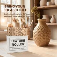 Hokkieam Clay Texture Rollers | 10-Pack Polymer Clay Texture Roller Set For Pottery &Amp; Crafting - White - View 8
