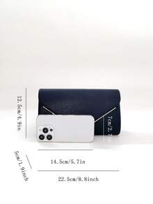 LJDCRFT Tas Malam Model Amplop yang Elegan dan Minimalis dengan Dekorasi Trim Logam, Aksesori Bergaya untuk Pernikahan, Prom, dan Pesta. - Hitam - View 11