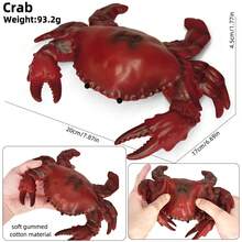 New Soft Filled Sea Animal Models, Soft Rubber Sailfish Crab Starfish, Realistic Educational Toy, Decor Holiday Gift (Random Color) - 彩色 - 查看 7