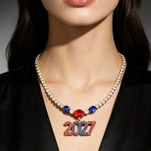 1pc Hot-Selling Exaggerated Number 2027 Pendant Necklace, European And American New Style Hip-Hop Versatile New Year Neck Chain Neck Ornament - Multicolor - View 4