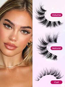 MAANGE 7 Pairs Segmented Fluffy False Eyelashes, 11-16mm, Cartoon Style False Eyelashes, Transparent Band False Eyelashes, Soft 3D Faux Mink False Eyelashes, Lightweight Fluffy Faux Mink False Eyelashes, Strip False Eyelashes, Suitable For Daily Use, Women's Travel, Party, Work And Other Occasions, False Eyelashes, Eyelashes - Black - View 9