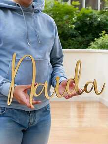 Custom Decorative Acrylic Name Plate, Minimalist Modern Handwritten Style. Personalized Name Plate, Suitable For Bedroom Wall Decor, Wedding And Home Decor. Perfect Custom Gift For Birthday, Wedding And Housewarming. - Multicolor - View 8