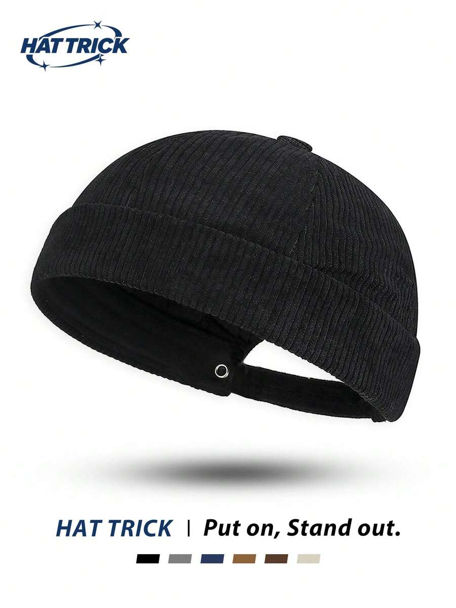 1pc Unisex Washed Vintage Landlord Hat, Adjustable Brimless Sailor Cap, Fashionable Personalized Hat For Daily Commute, Party, Travel, Hip-Hop, Street, Motorcycle, Versatile Casual Tang Hat, All Seasons - F - View 1