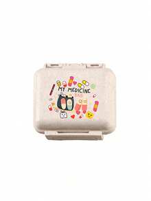 迷你 6 格便攜藥盒，收納盒，旅行藥盒，印有「My Pill Box」和藥丸圖案，6 格小藥盒，密封包裝收納盒，6 天週用藥盒，旅行必備藥盒，日常維生素藥盒，口袋藥盒收納盒，精緻收納盒，居家必備，旅行必備 - 彩色 - 查看 15