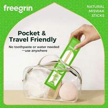 FREEGRIN 薄荷口味木製口腔清潔棒，包裝便攜式木製口腔配件，適用於居家與旅行日常使用 - 橄欖綠 - 查看 4
