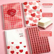 4PCS A5 Spiral Notebook Set, Cute Cartoon Cover, 60 Lined Pages, Random Pattern, Back To School Essential - A - View 7