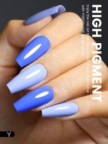 YOKEFELLOW 3pcs Blue Gel Nail Polish, Summer Blue/Royal Blue/Sky Blue Nail Holiday Nail Highly Pigmented Semi-Permanent Gel Nail Polish Soakable UV Light Cured Suitable For Nail Salon DIY Women Girls - Multicolor - View 2