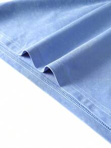 男士夏季時尚百搭休閒雙鶴松枝與雪花印花圓領背心 - 淺藍色 - 查看 4