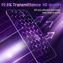 Blue Tempered Glass Screen Protector 3pcs Anti-Blue Light Screen Protector Suitable For IPhone 17 Pro Max/17 Pro/16/15/14/13/12/11 Series Ultra-Clear Tempered Glass Full Coverage Eye Protection Anti-Scratch Anti-Fingerprint Bubble-Free Comes With Convenient Installation Tool Box Compatible With Phone Cases Mother's Day Gift - 3PCS - View 3
