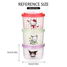 Miniso Sanrio Lunch Box Stackable Round 3 Pieces Set Leakproof Mixed Print For Student Picnic PP Material (1 PC) - Multicolor - View 10