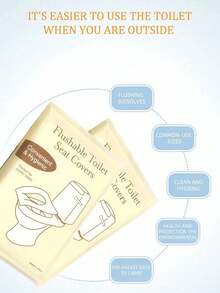 10pcs Disposable Paper Toilet Seat Covers, Flushable Paper Toilet Seat Covers, Suitable For Adult Toilet Training, Essential Disposable Supplies For Public Restrooms, Airplanes, Camping, Travel, Hotel, Outdoor, Guest Room, Beach Travel Mini Pack, Menstrual Disposable Supplies, Bathroom Accessories - Multicolor - View 8
