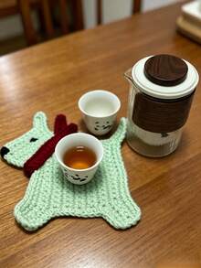 Handmade Crochet Dog Coaster, 4-Ply Milk Cotton Cute Animal Insulation Pad, Finished Product Not Kit - A - View 8