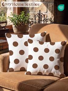 1/2pcs Polka Dot Print Pillowcase (Pillow Insert Not Included), Single-Sided Print, Soft And Breathable, Anti-Pilling, Skin-Friendly And Durable, 45*45/50*50/40*40CM, Home Decor, Suitable For All Seasons, Machine Washable, OEKO-TEX Certified - Multicolor - View 6