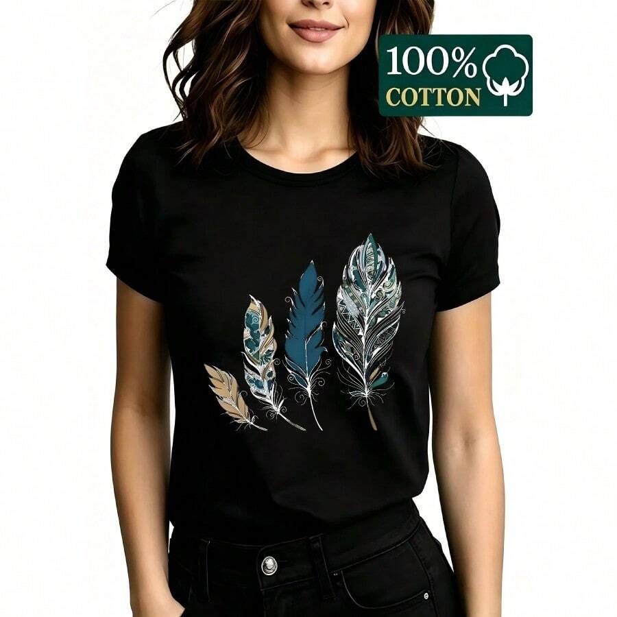 Women T-Shirts - màu đen - Xem 1