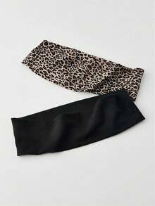 4pcs/Set Fashionable Women's Leopard Print Pattern Soft Non-Slip Headbands, Elastic Yoga Sports Headbands Hair Accessories, Versatile For Daily Wear And Multiple Occasions - Multicolor - View 7