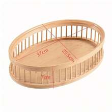 Nordic Teardrop Slatted Decor Tray, Multipurpose Tabletop Display Organizer Tray, Desktop Cosmetic & Fragrance Storage Tray, Home Decor Ornament Arrangement Tray, Not For Direct Food Contact - Champagne - View 7