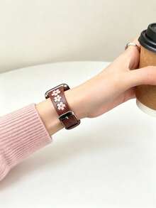 1件裝布料PU環相容女性錶帶 38mm 40mm 41mm 42mm 44mm 45mm 46mm 49mm 系列 Ultra 11/10/9/8/7/6/5/4/3/2 SE - 粉紅棕色 - 查看 3